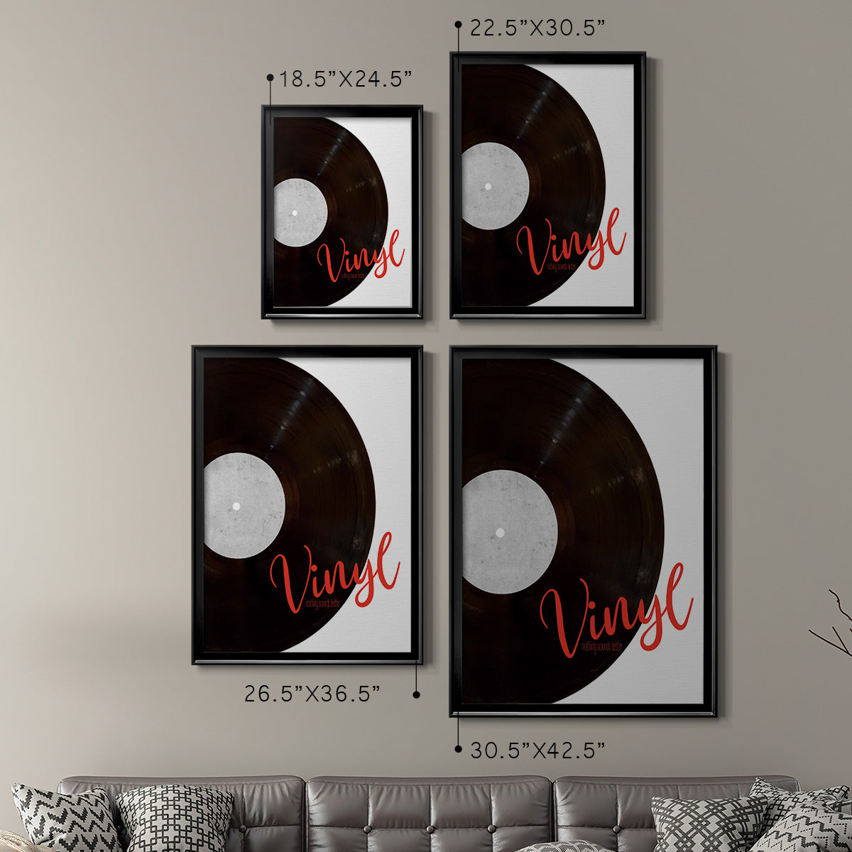 Vinyl - Modern Framed Canvas Print
