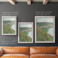 Impressionist landscape view of Vétheuil by Claude Monet in an ornate weathered white frame shown in multiple vertical size options.