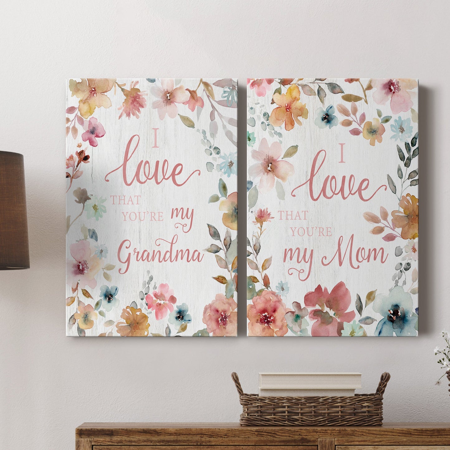 Love Grandma Premium Gallery Wrapped Canvas - Ready to Hang - Set of 2 - 8 x 12 Each