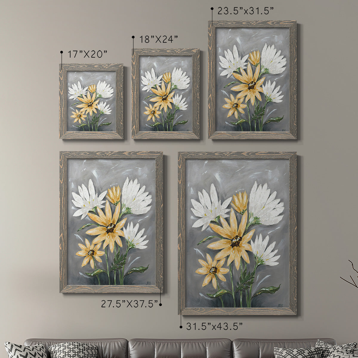 Summer Daisies I - Premium Framed Canvas 2 Piece Set - Ready to Hang