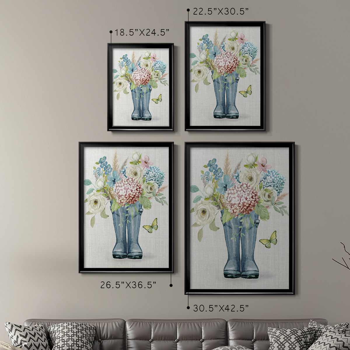 Garden Boots - Modern Framed Canvas Print