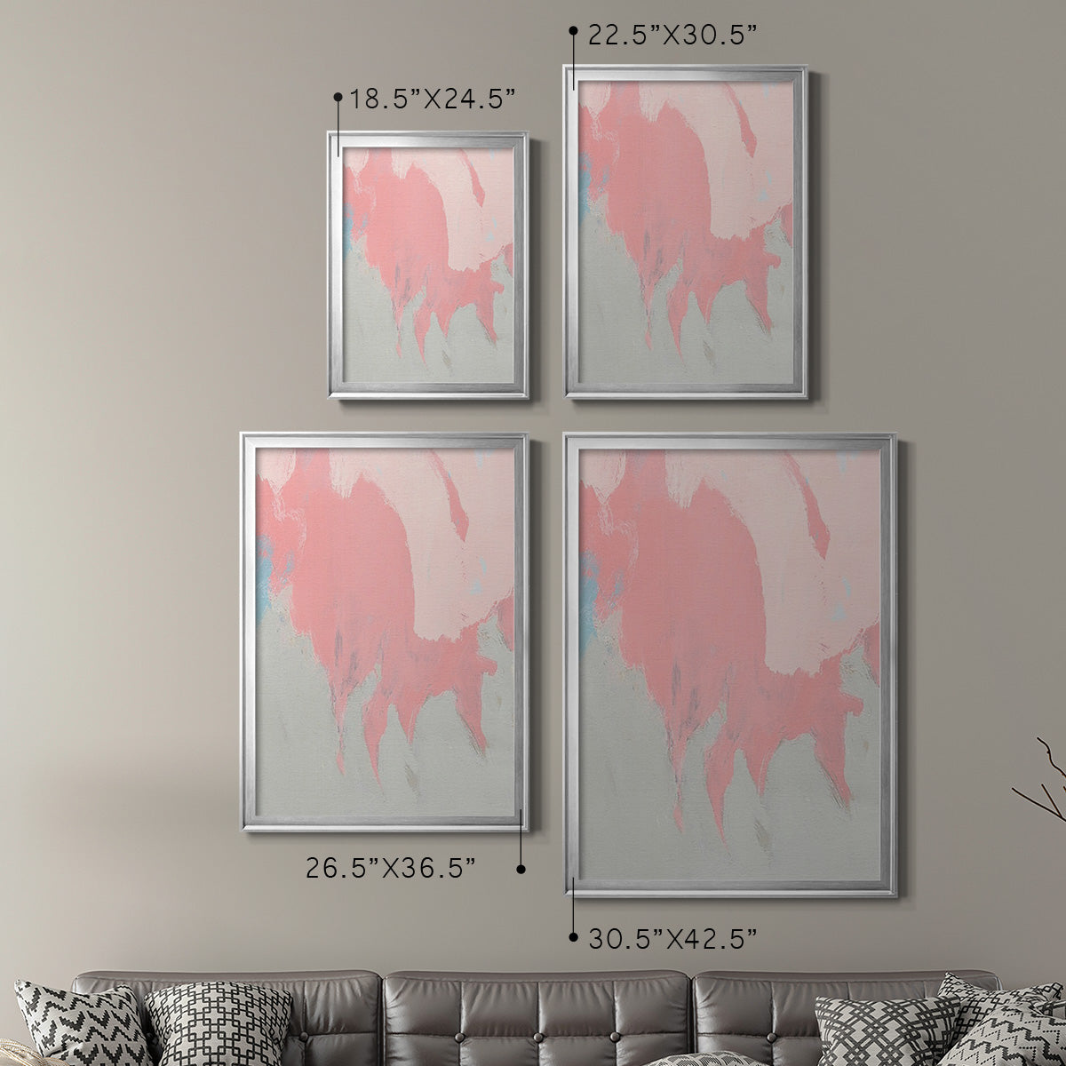 Blushing Abstract II - Modern Framed Canvas Print