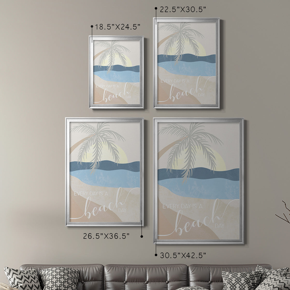 Beach Day - Modern Framed Canvas Print