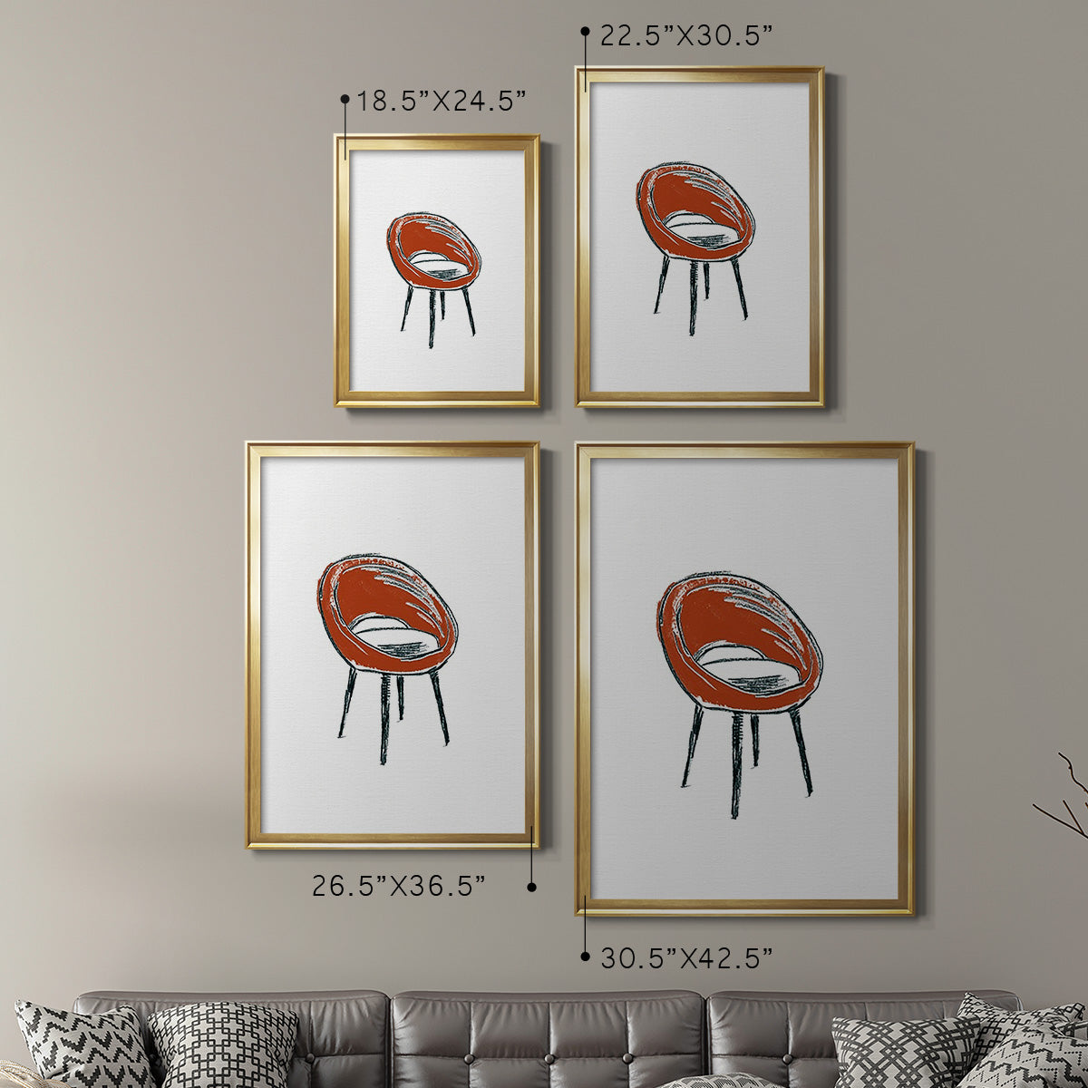 Take a Seat V - Modern Framed Canvas Print