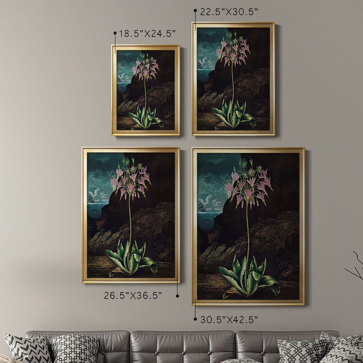 Temple of Flora II - Modern Framed Canvas Print