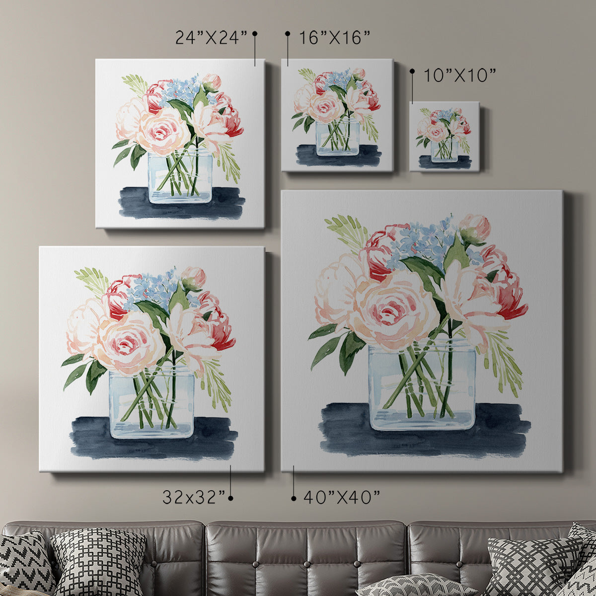 Loose Watercolor Bouquet I - Canvas Art Print