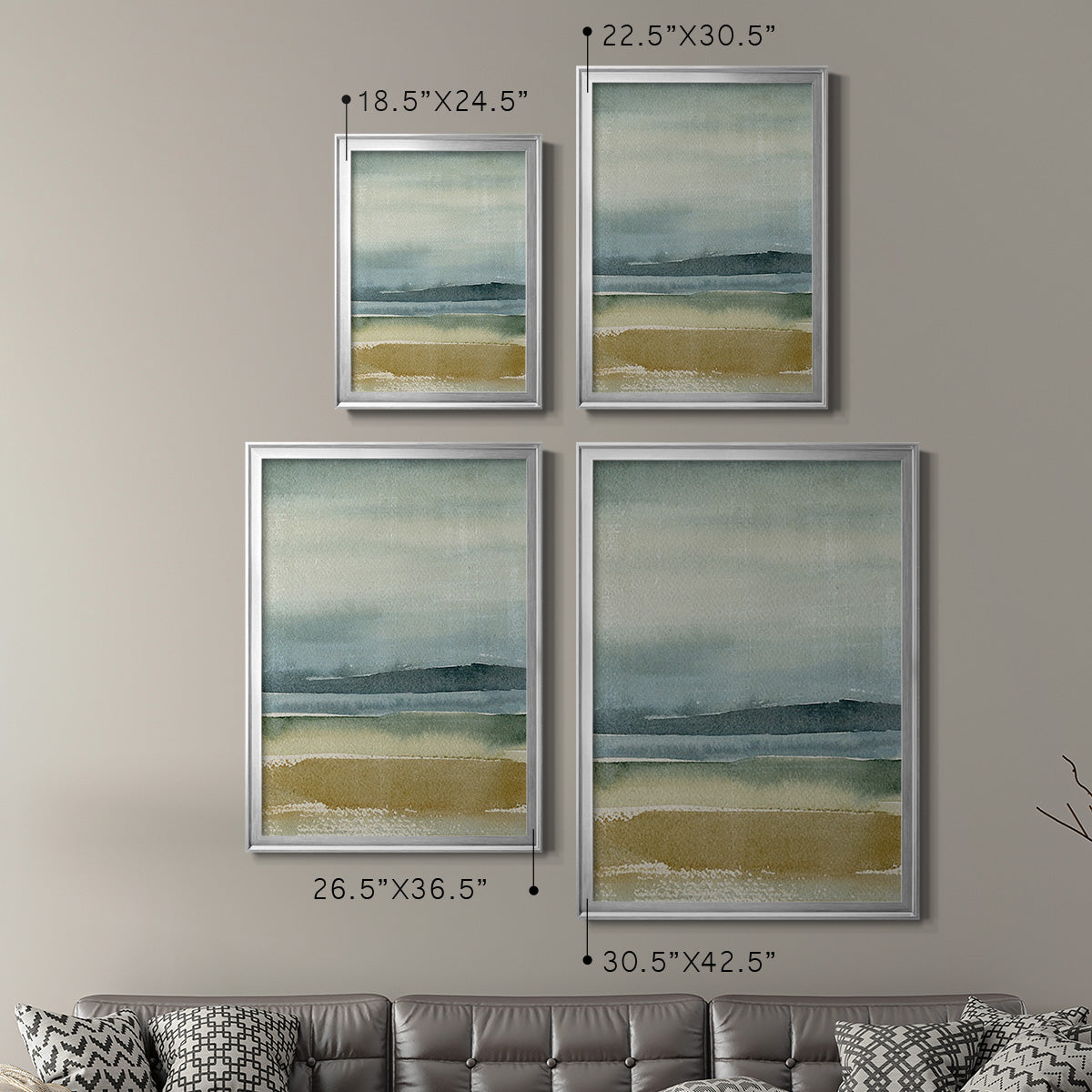 Ochre Outlook I - Modern Framed Canvas Print