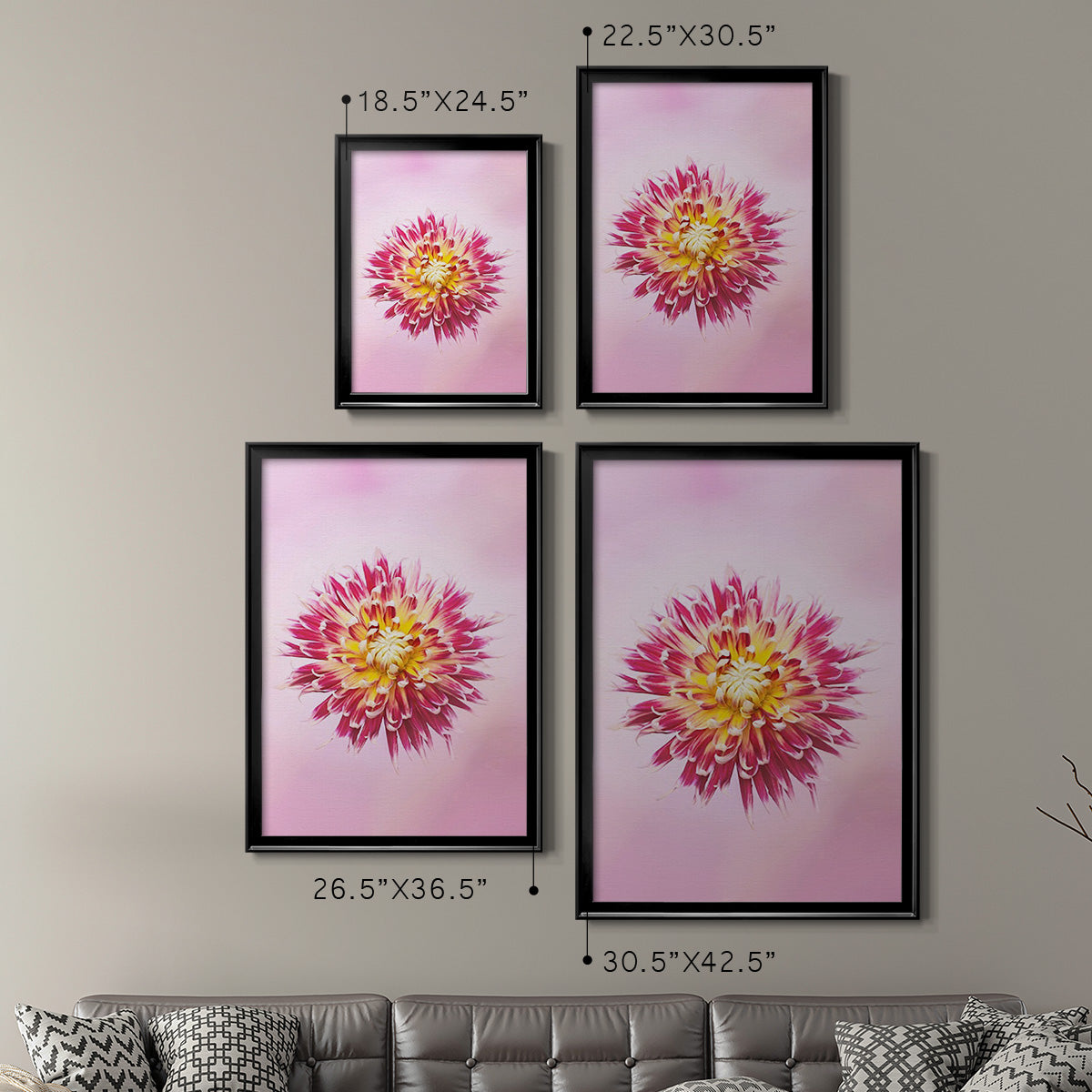 Exotic Flower Burst I - Modern Framed Canvas Print