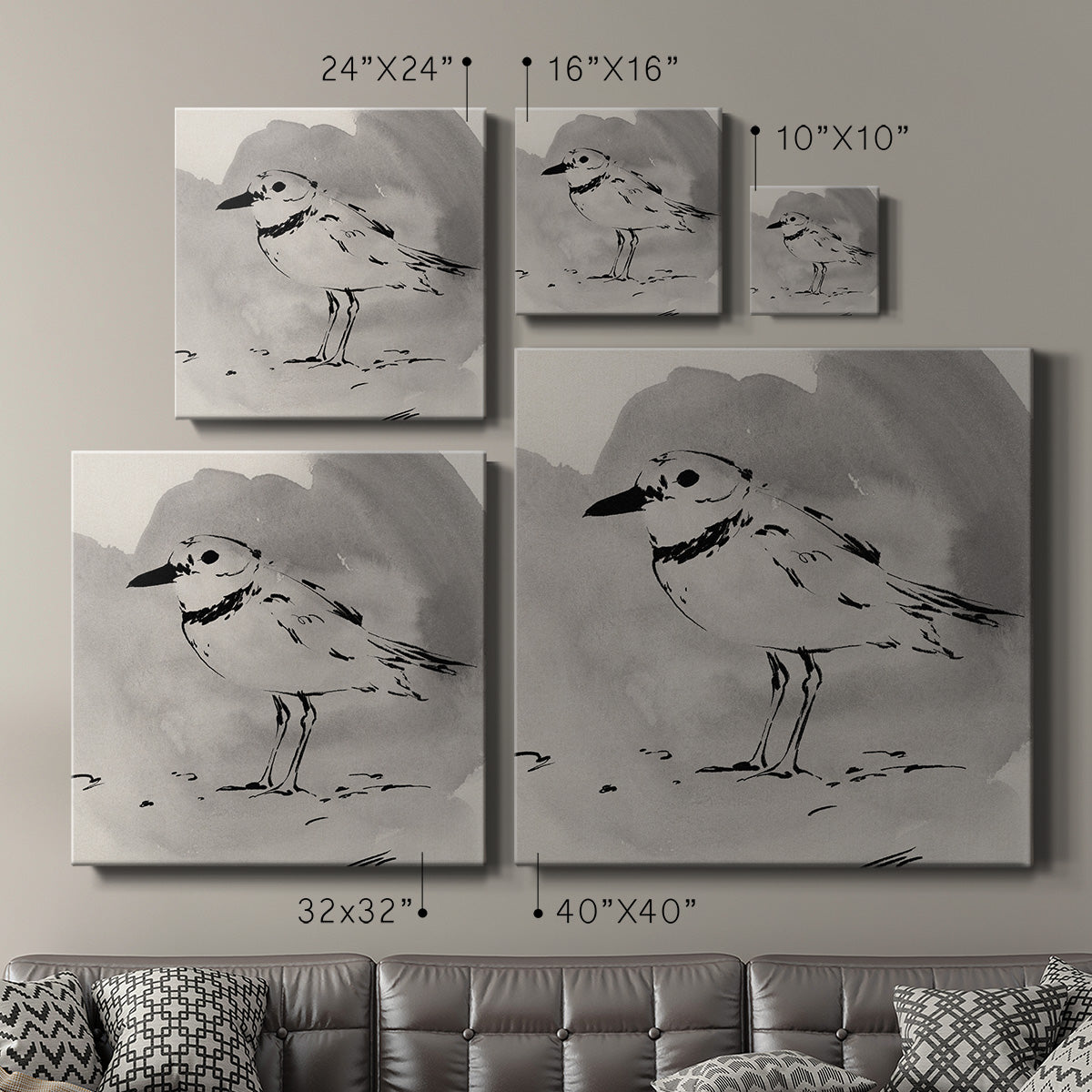 Inky Plover II - Canvas Art Print