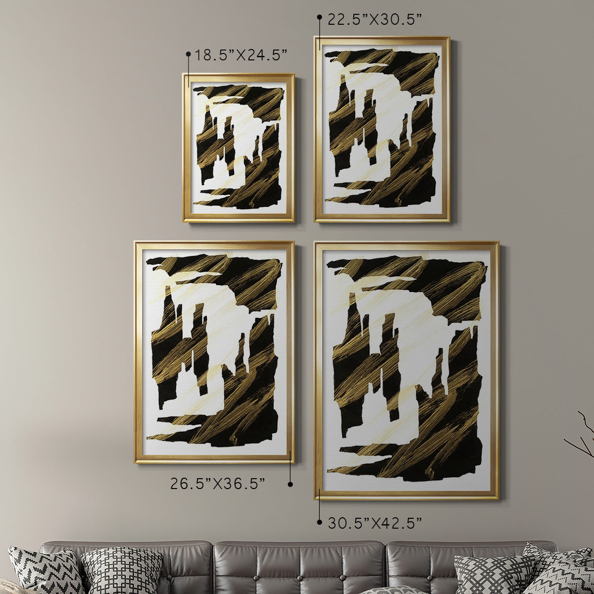 Onyx Obelisks II - Modern Framed Canvas Print