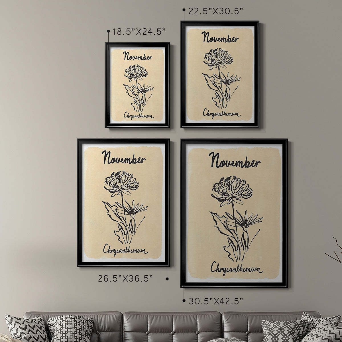 Birth Month XI - Modern Framed Canvas Print