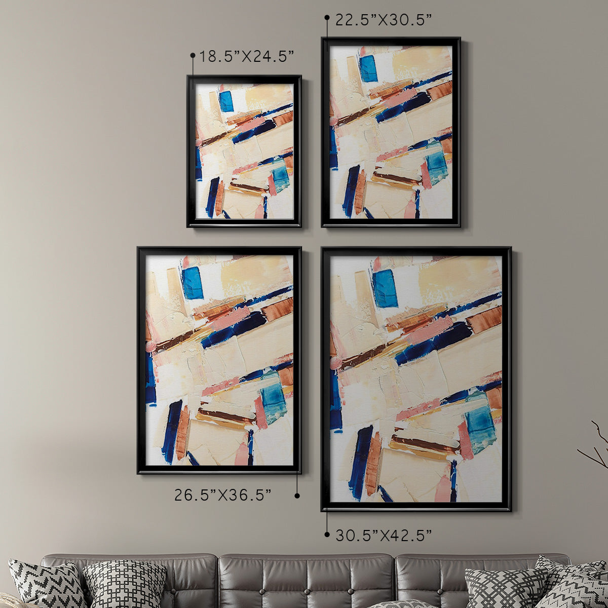 Pivot Point II - Modern Framed Canvas Print