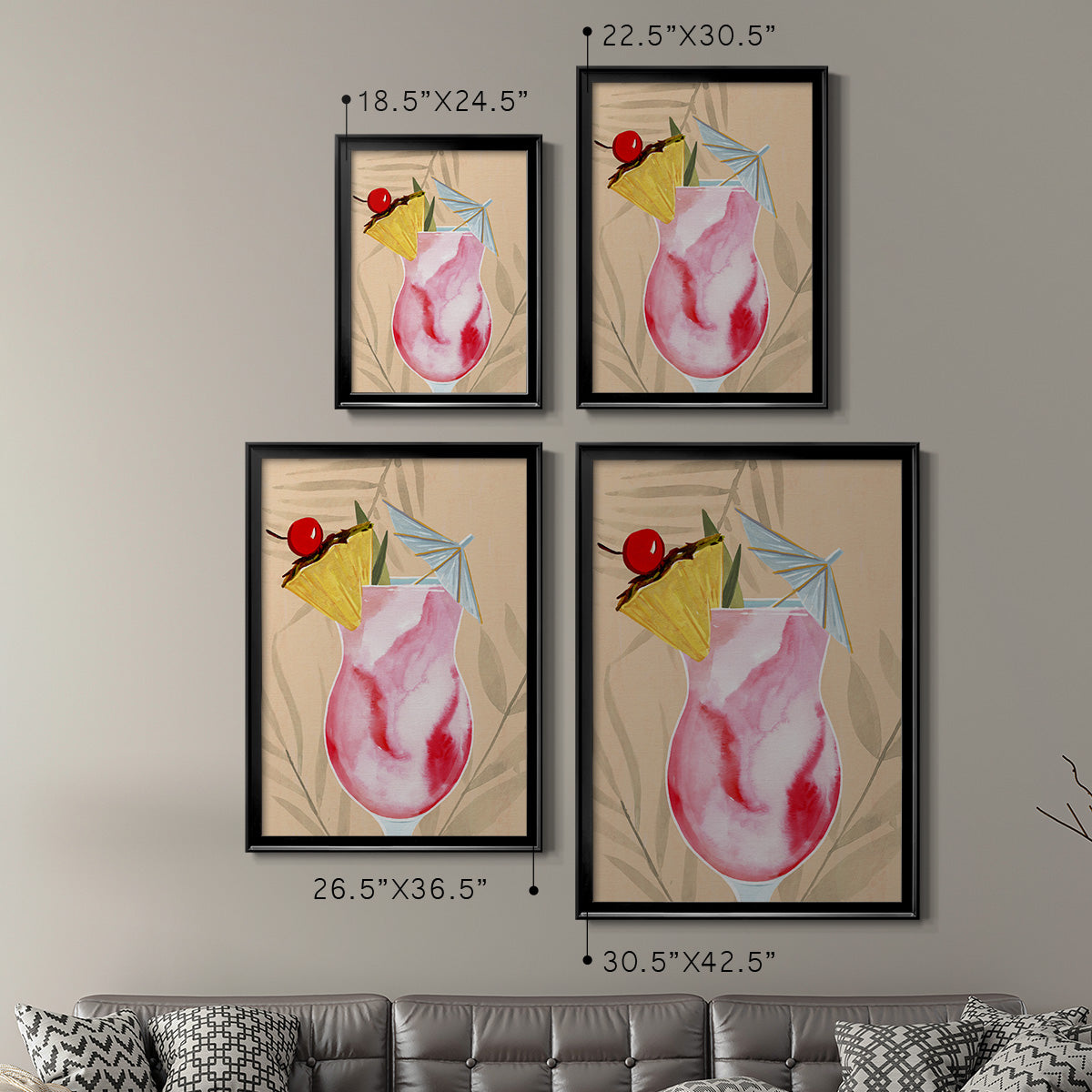 Tropical Cocktail II - Modern Framed Canvas Print