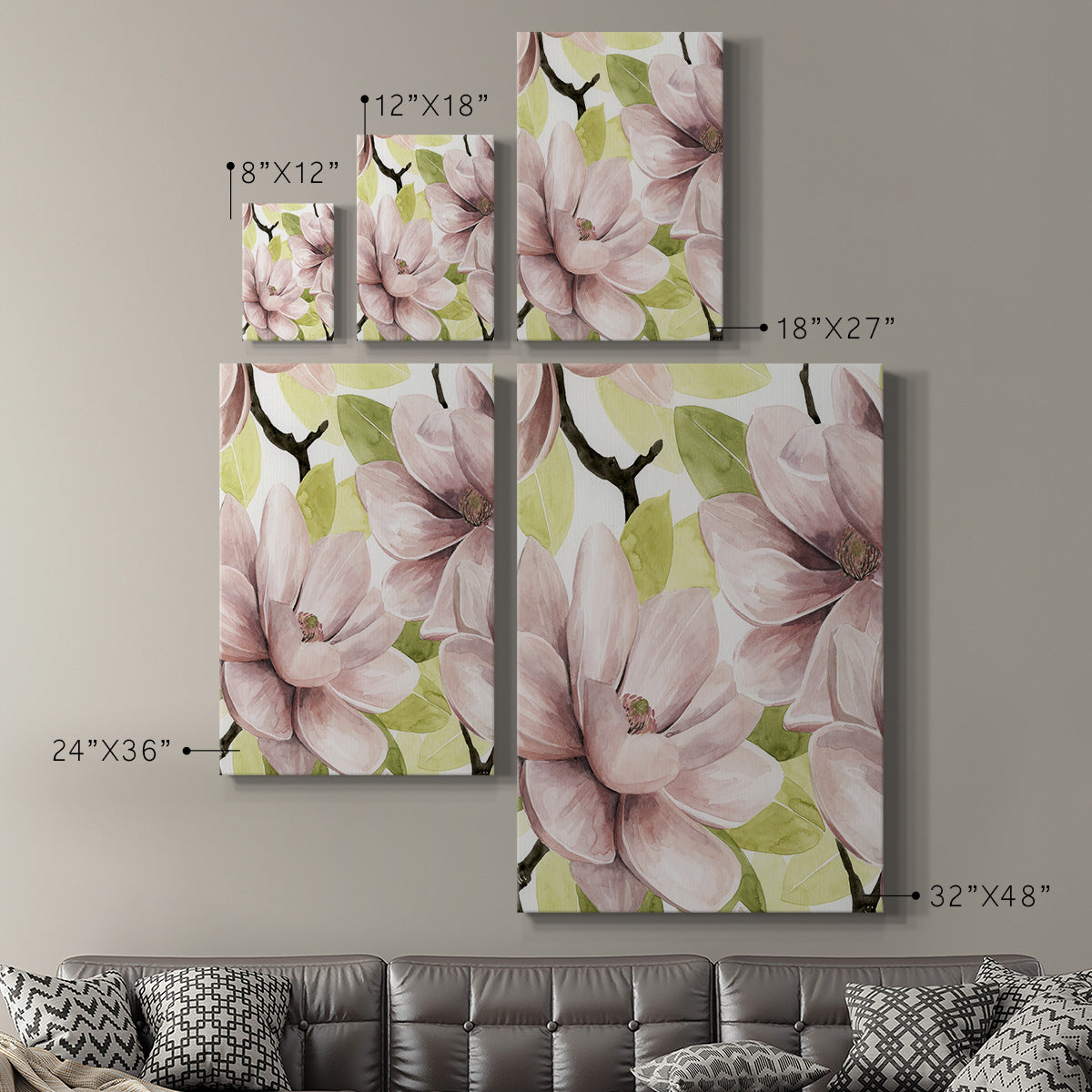 Blush Magnolia I Premium Gallery Wrapped Canvas - Ready to Hang