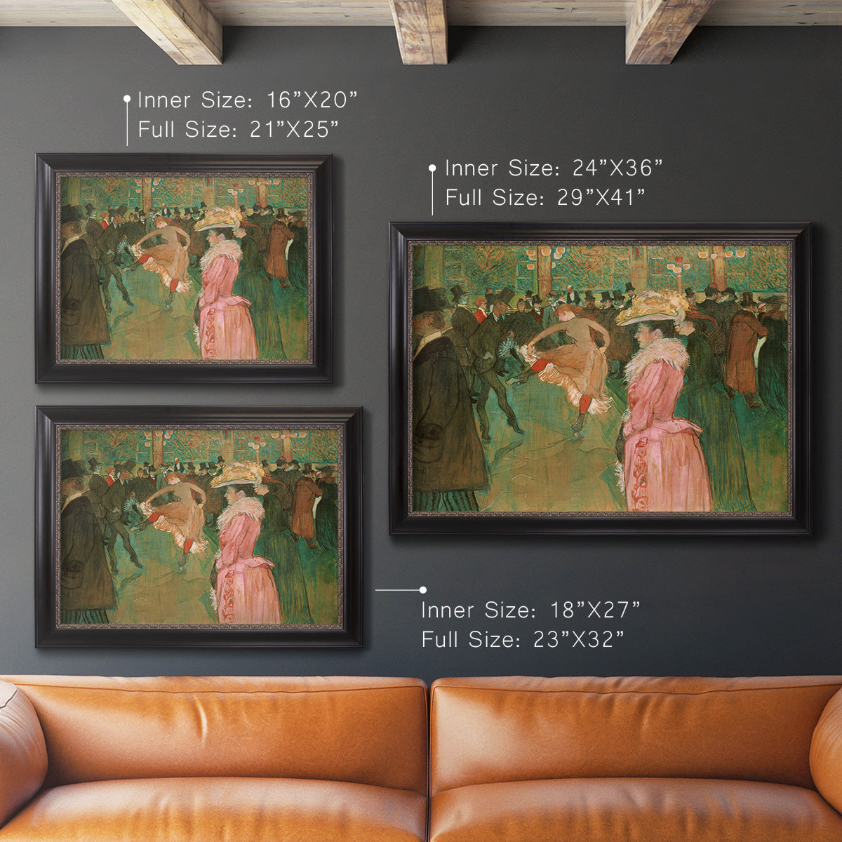 At the Moulin Rouge, The Dance - Ornate Framed Canvas Print