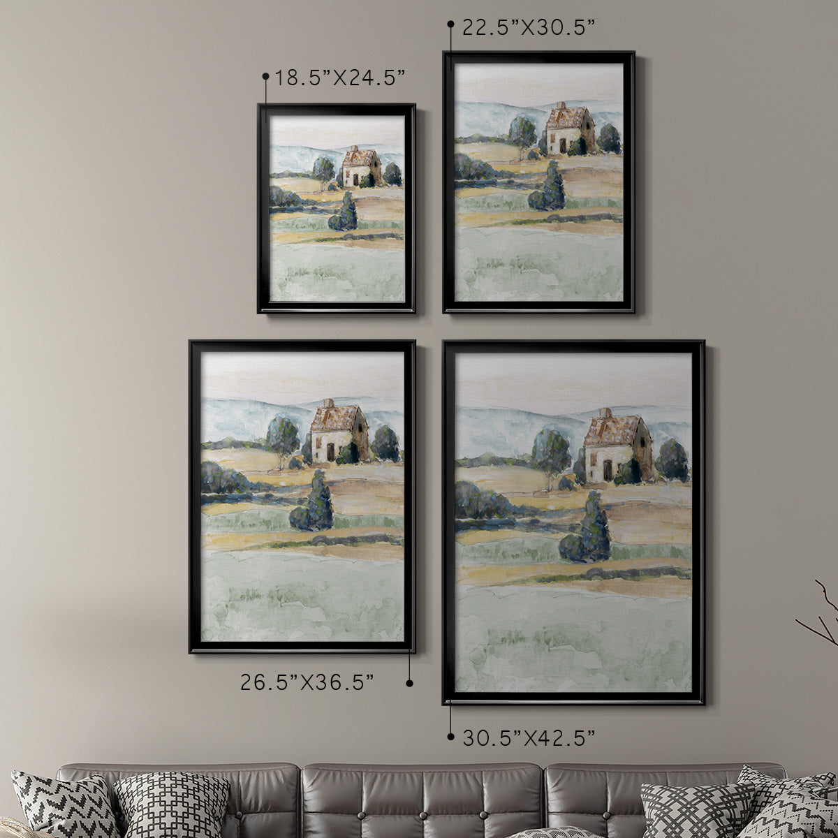 On the Countryside II - Modern Framed Canvas Print