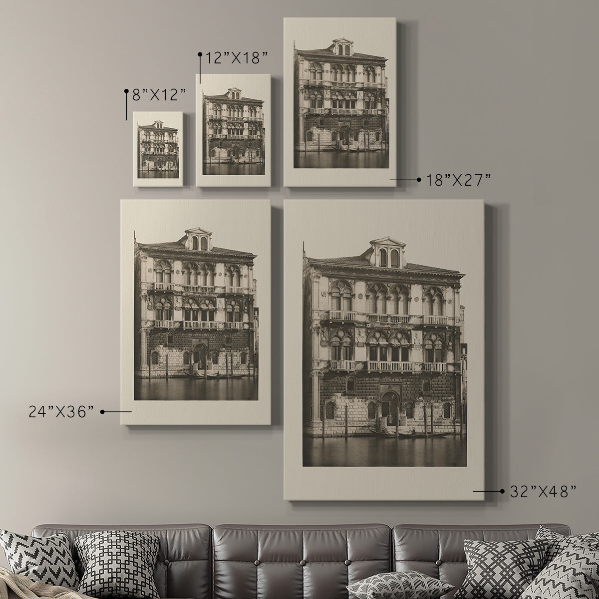 Vintage Views of Venice II Premium Gallery Wrapped Canvas - Ready to Hang