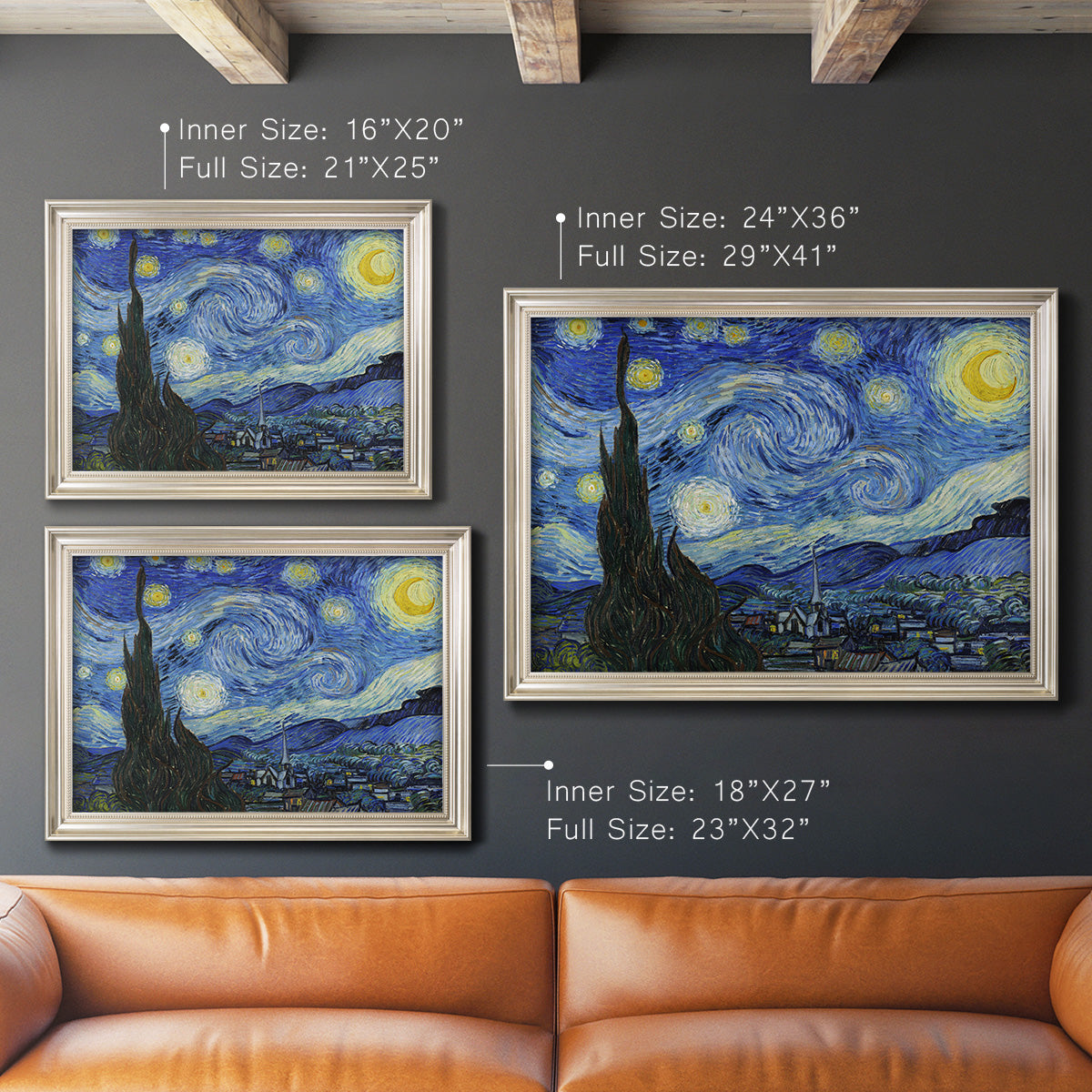 Starry Night - Ornate Framed Canvas Print