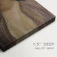 Close-up of a gallery-wrapped canvas corner showing a composed figure study with subtle shading, highlighting texture and print detail.