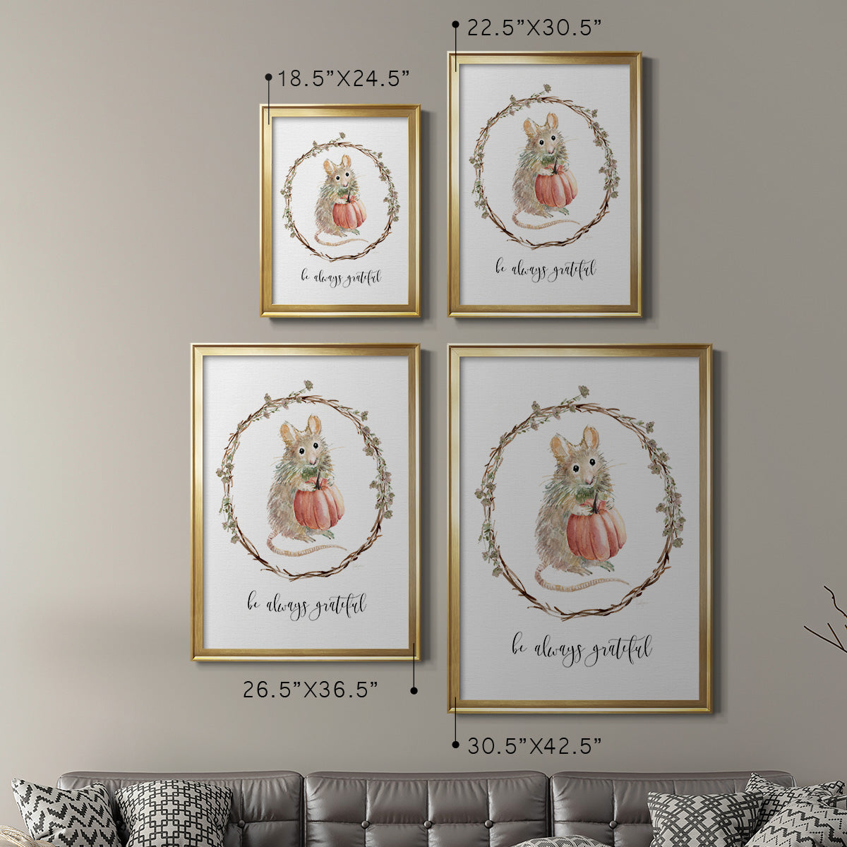 Harvest Home Mouse - Modern Framed Canvas Print