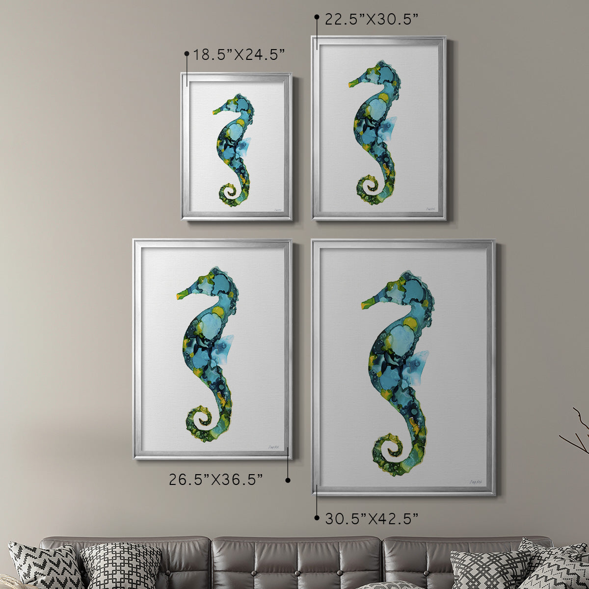 Seahorse - Modern Framed Canvas Print