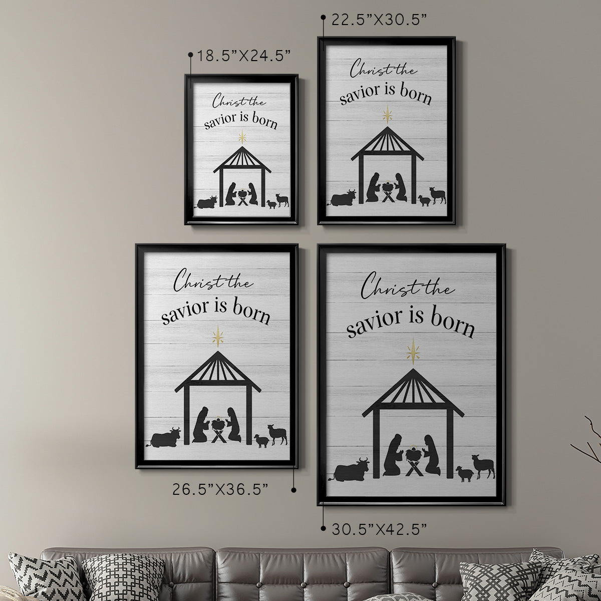 The Savior is Born - Modern Framed Canvas Print