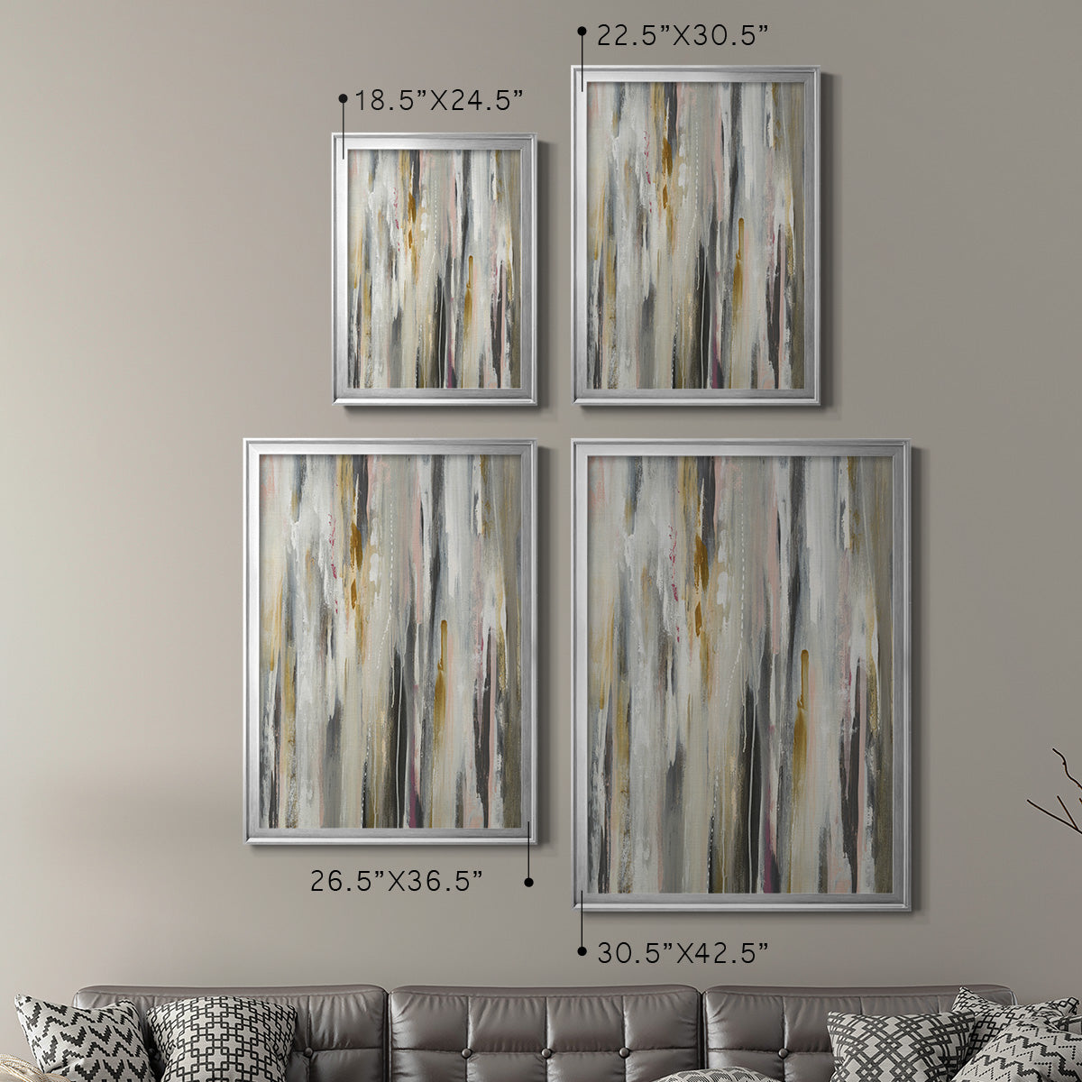 Color Ripple - Modern Framed Canvas Print