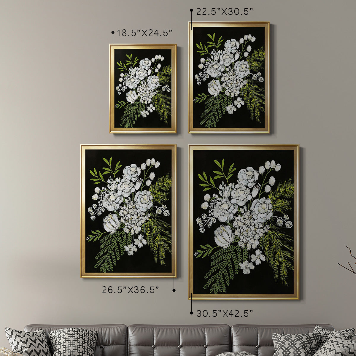 Alabaster Bouquet I - Modern Framed Canvas Print