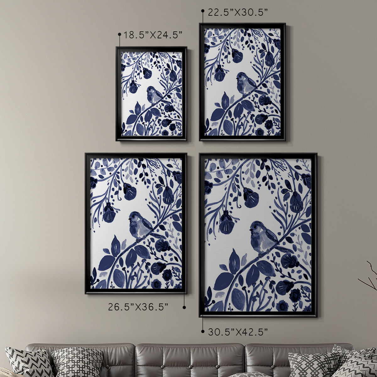 Indigo Song II - Modern Framed Canvas Print