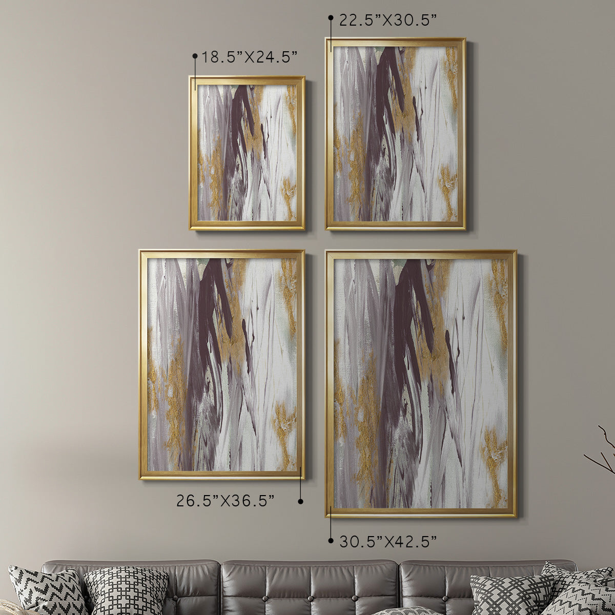 Tumultuous Amethyst I - Modern Framed Canvas Print