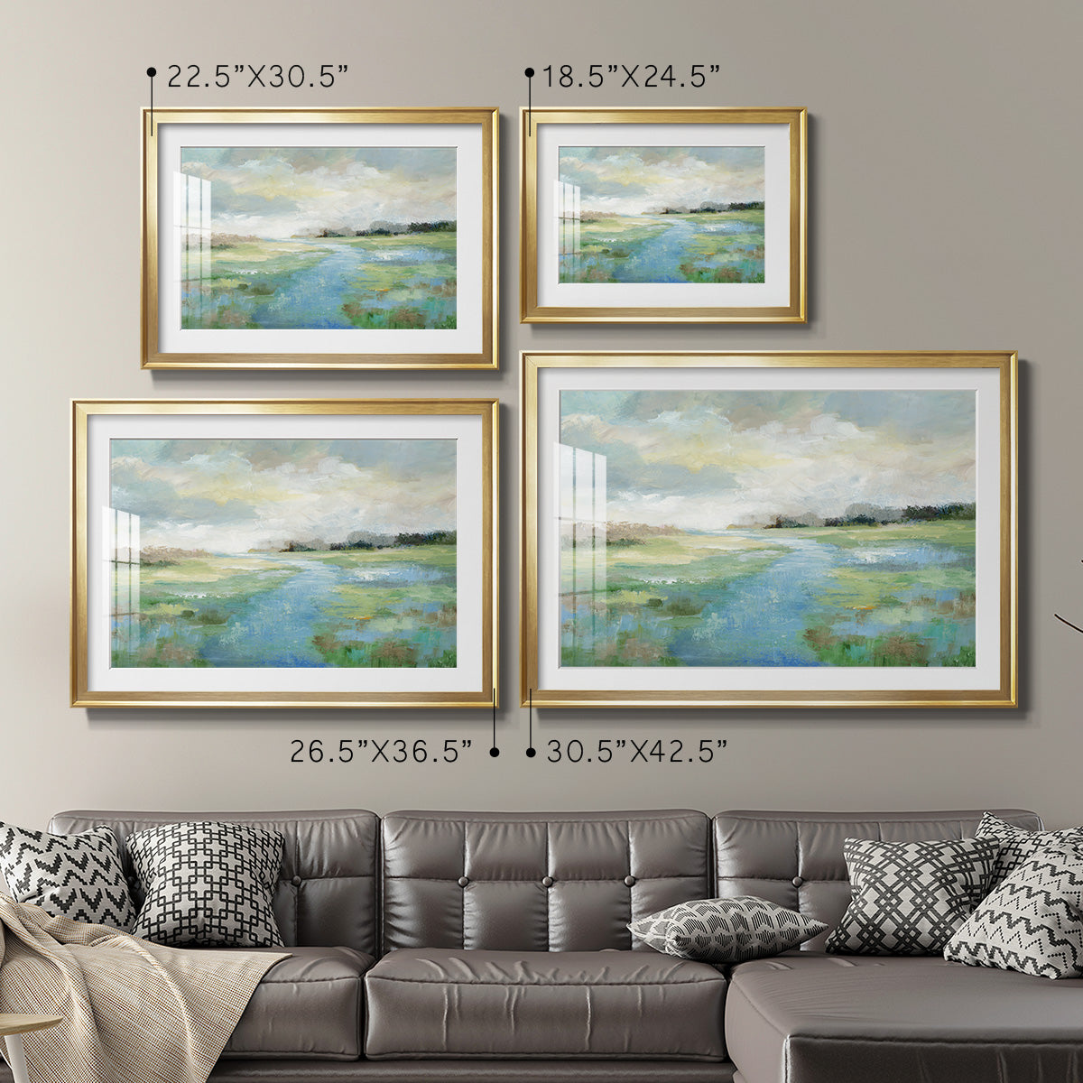 Winding Stream - Modern Framed Art Print