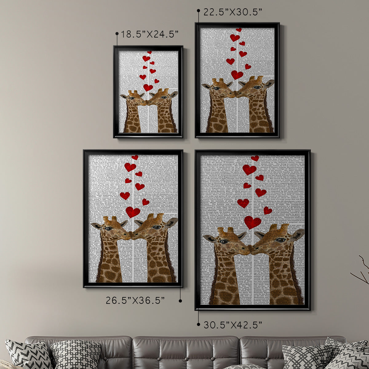 Love is in the Air Collection B - Modern Framed Canvas Print