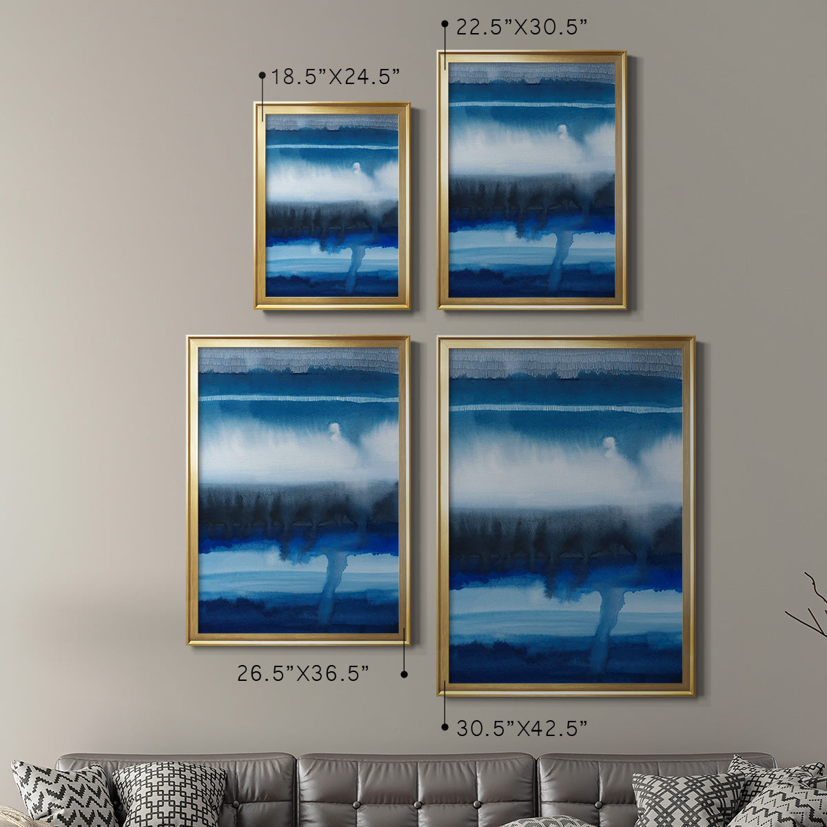 Deep Blue Shore I - Modern Framed Canvas Print