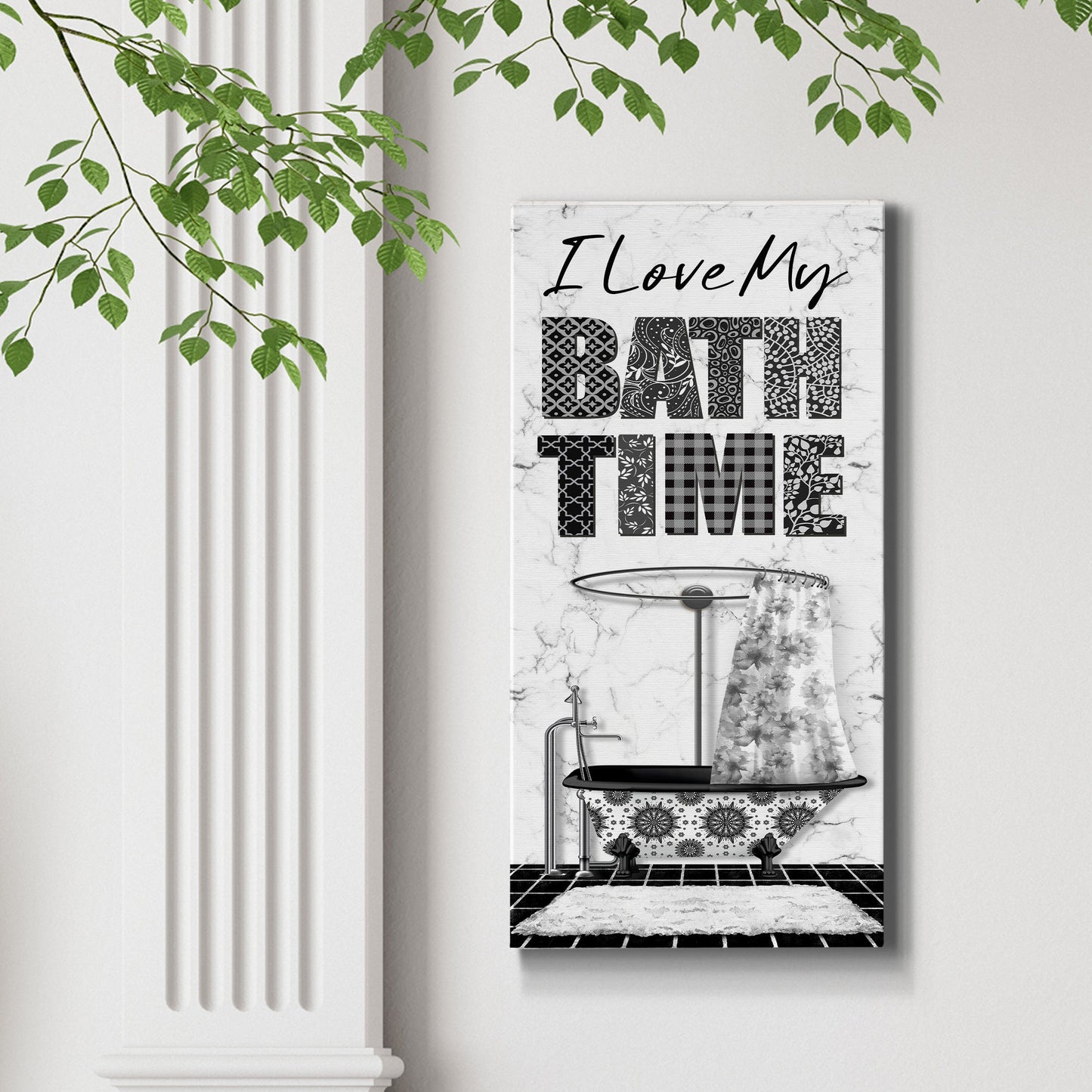 I Love My Bath Time - Premium Gallery Wrapped Canvas - Ready to Hang