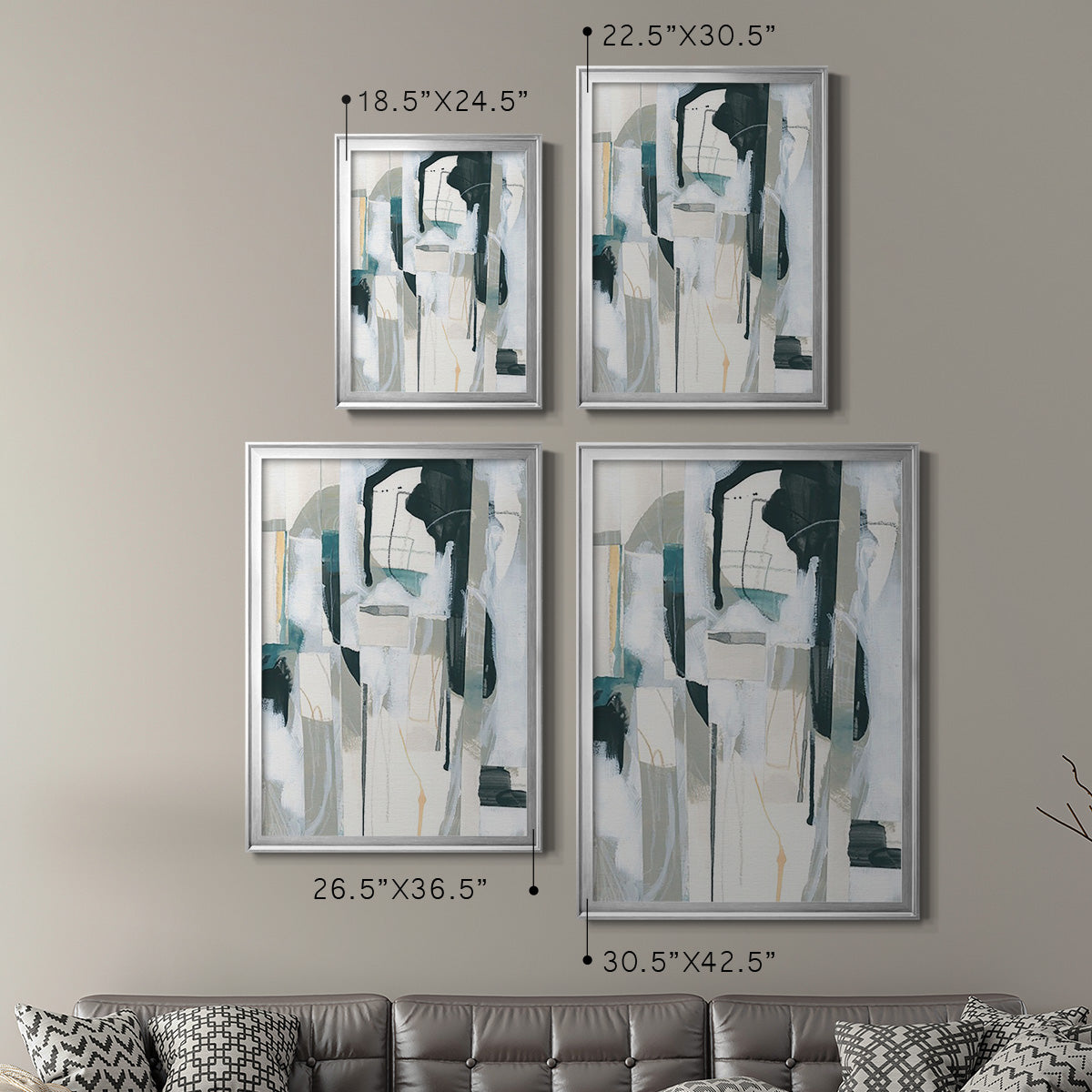 Sea Cavern Strata II - Modern Framed Canvas Print