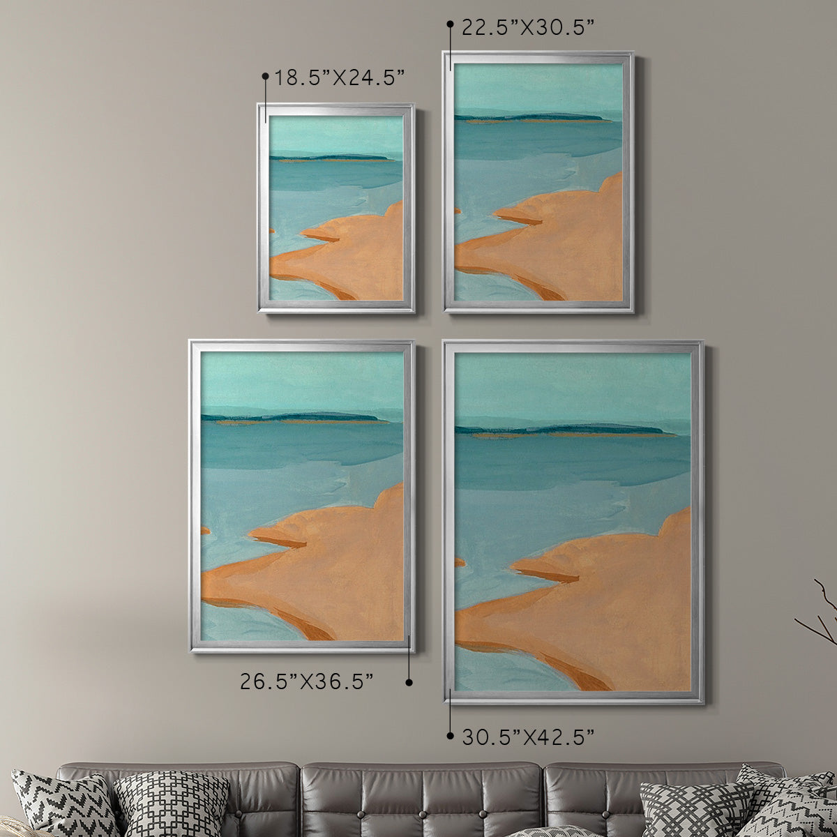 Out on the Sandbar III - Modern Framed Canvas Print