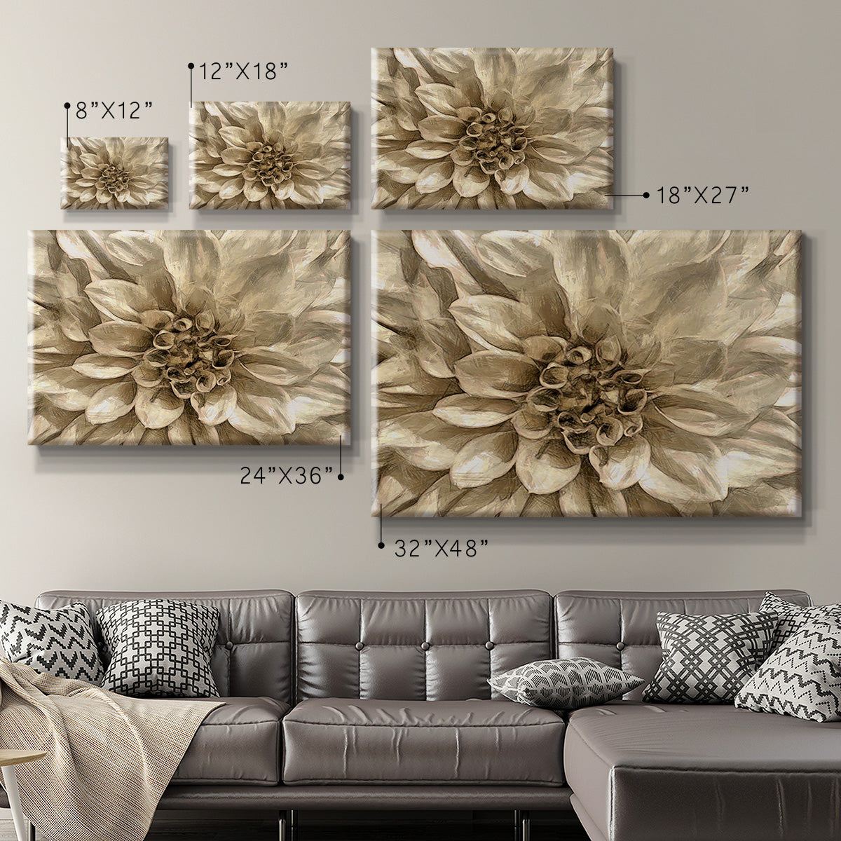 Neutral Wall Flower I - Canvas Art Print