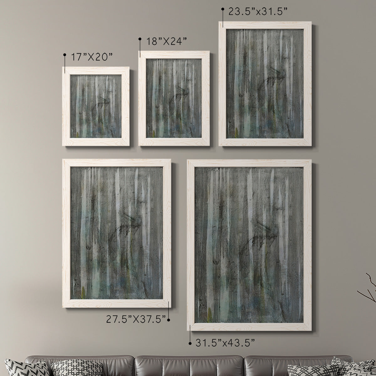 Birch Forest Abstracts I - Premium Framed Canvas 2 Piece Set - Ready to Hang