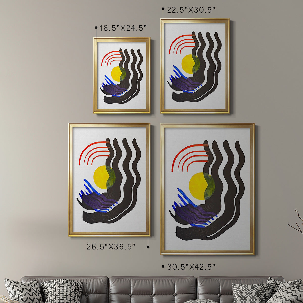 Shifting III - Modern Framed Canvas Print