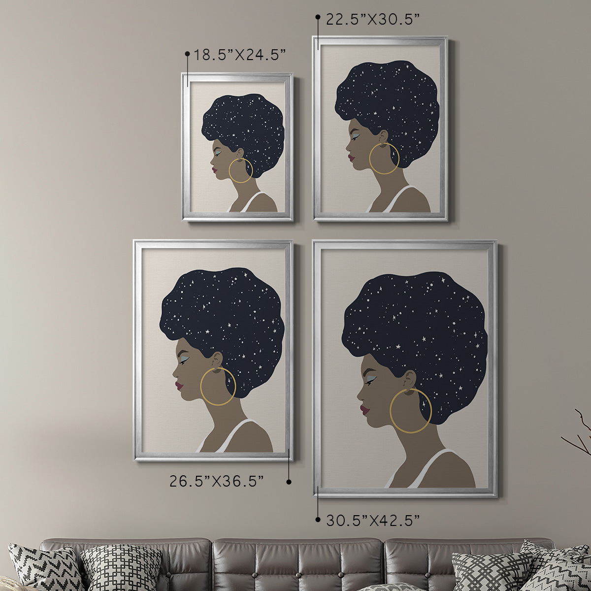 Heavenly Hair I - Modern Framed Canvas Print