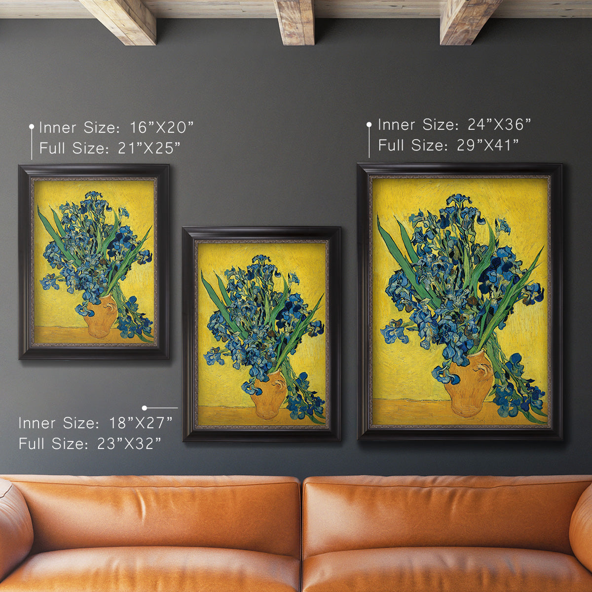 Irises, 1890 - Ornate Framed Canvas Print