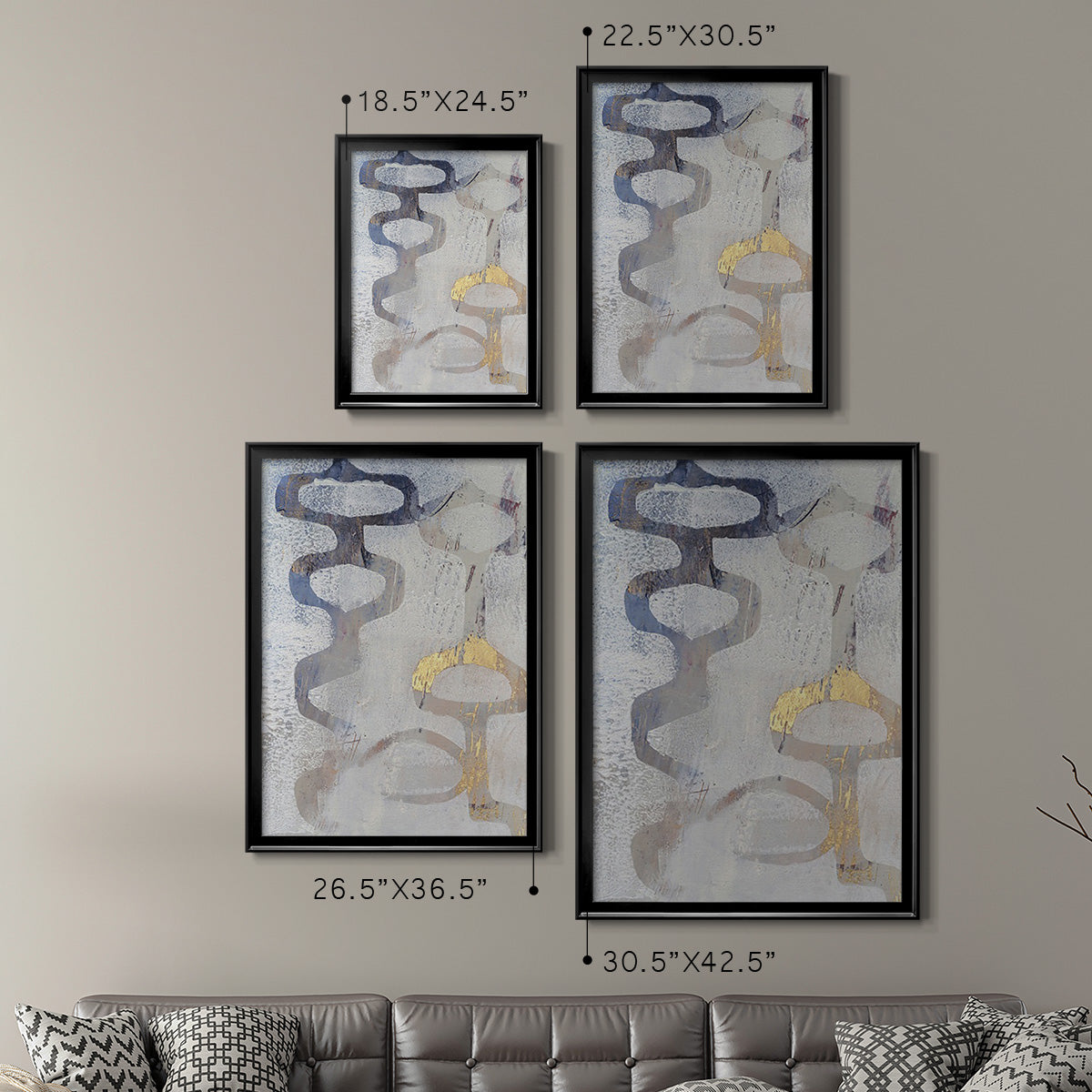 Linx I - Modern Framed Canvas Print