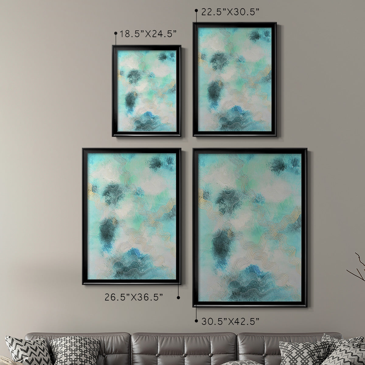 Blue Shift I - Modern Framed Canvas Print