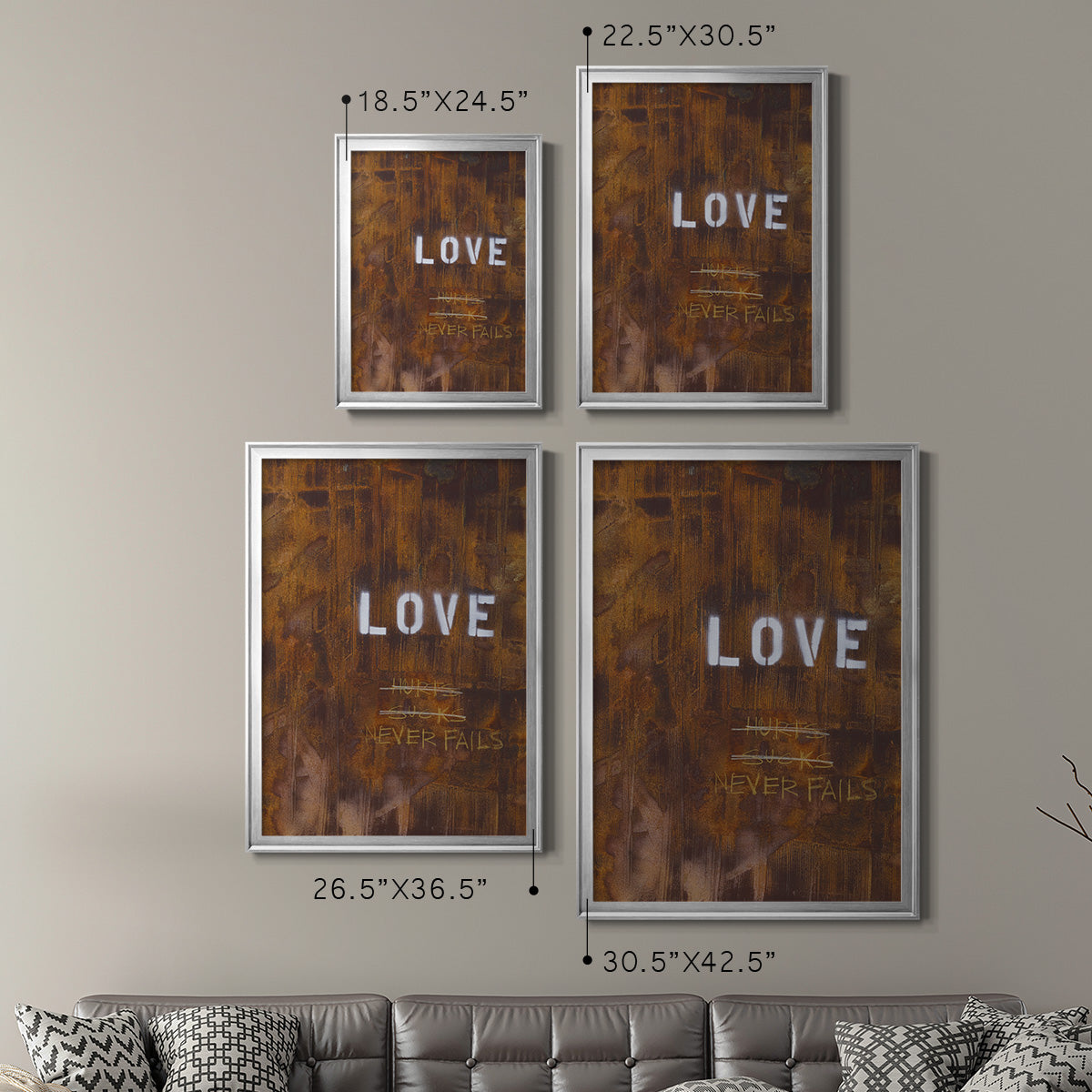 Love Never Fails I - Modern Framed Canvas Print