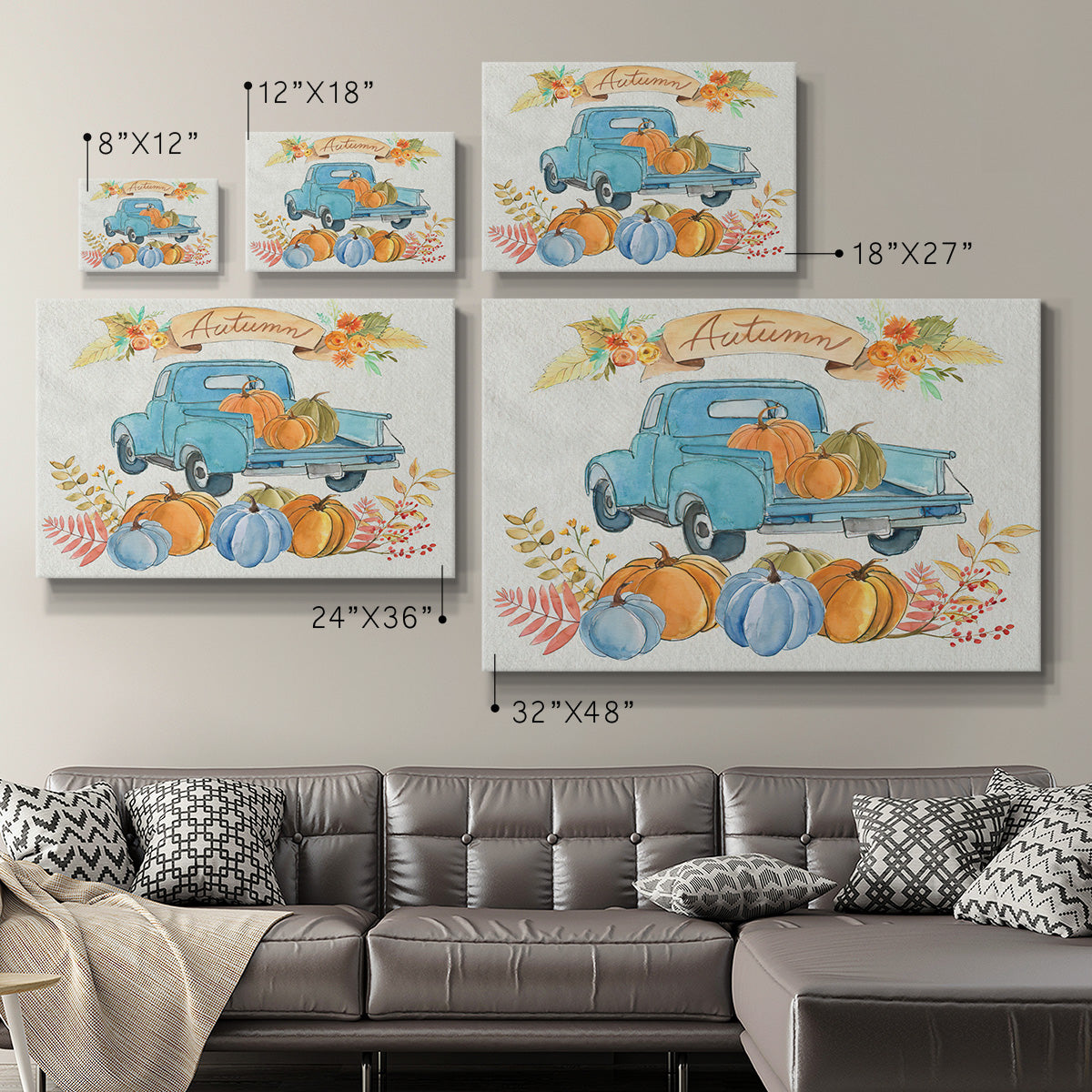 Happy Autumn Premium Gallery Wrapped Canvas - Ready to Hang