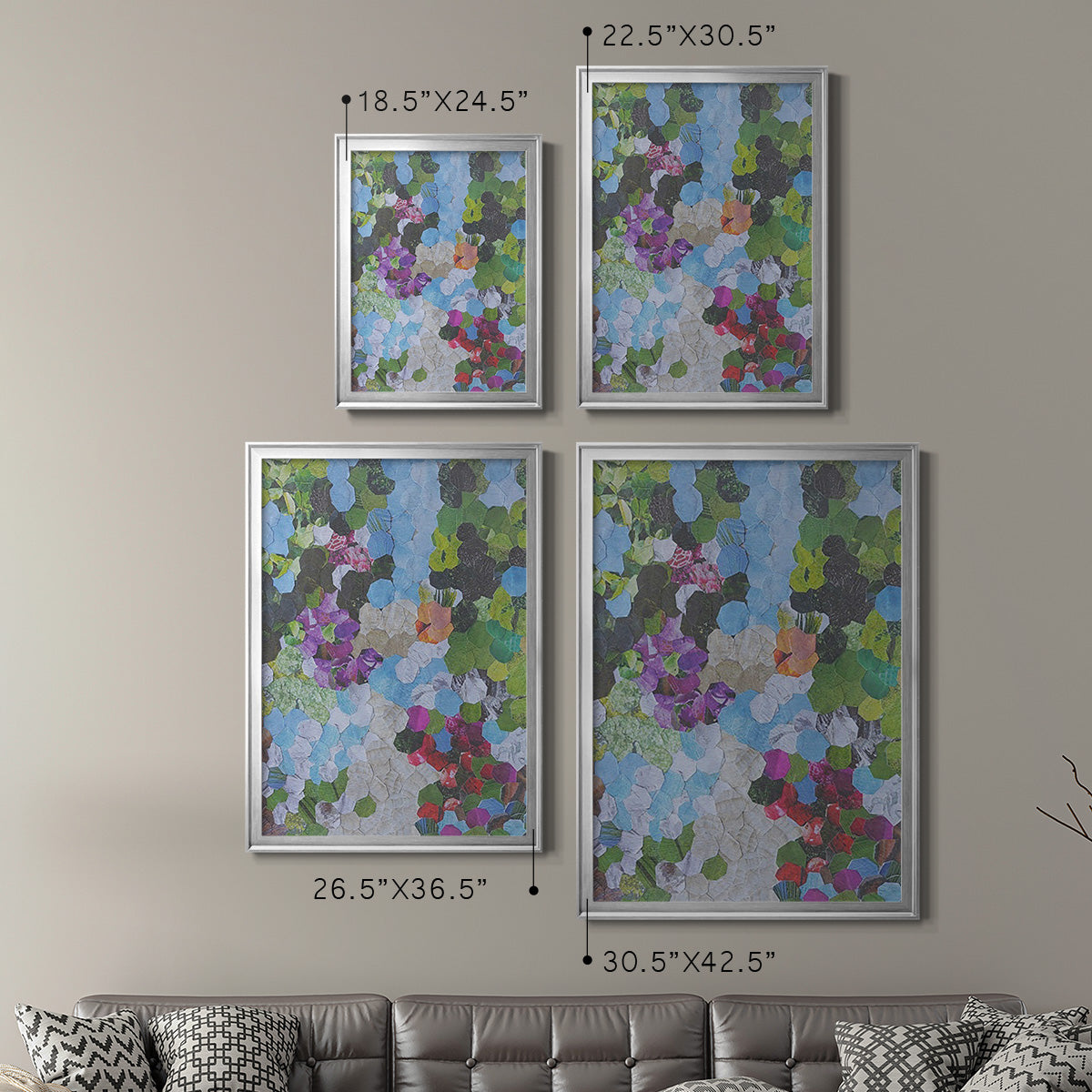 Iris Garden - Modern Framed Canvas Print