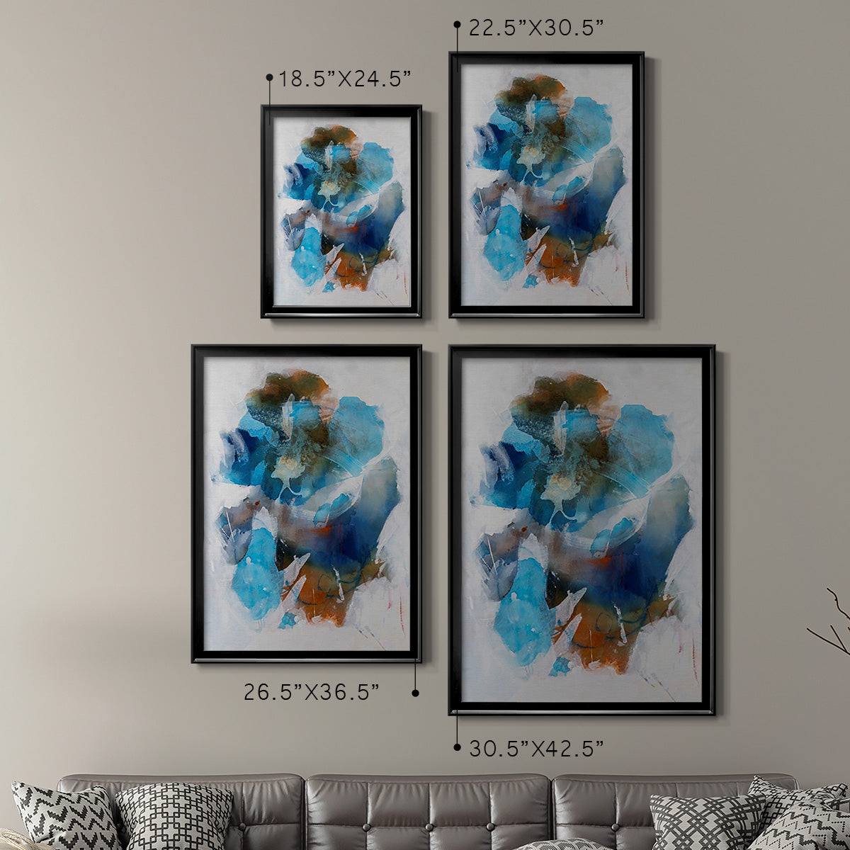 Misty Blue II - Modern Framed Canvas Print