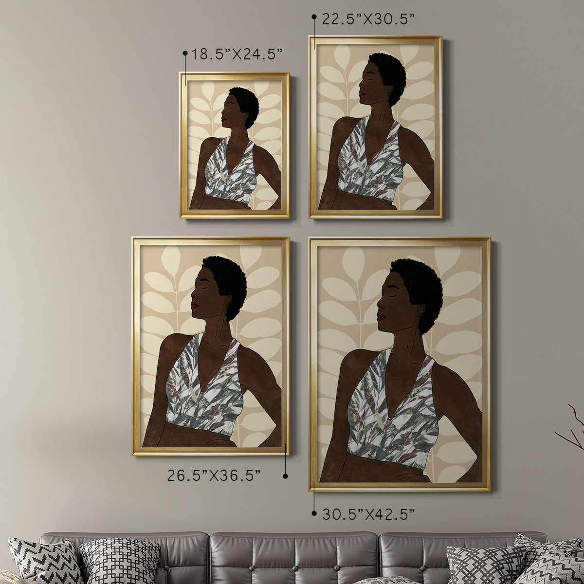 Ethnic Beauty I - Modern Framed Canvas Print