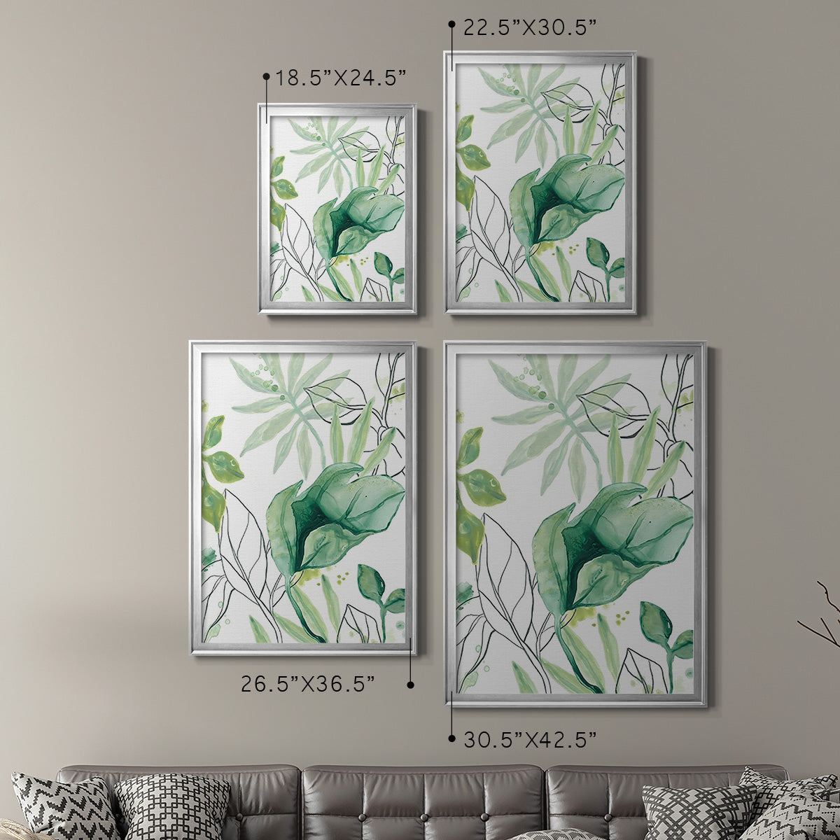 Tropical Palm Chorus II - Modern Framed Canvas Print