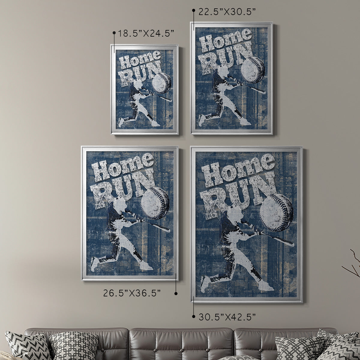 Home Run Hitter - Modern Framed Canvas Print